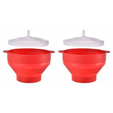 Ciotola per Popcorn Pieghevole In Silicone con Coperchio, Riutilizzabile, Adatta al Forno, Ideale per L'Intrattenimento Domestico, In Silicone per