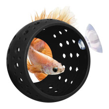 Bettas-Tunnel, Aquarium-Fischversteck mit Saugnapf, Garnelenhöhle, Aquarium-Dekor für Kleine Fische, Garnelen, Guppy, Schwarz