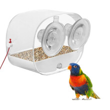 Transparent Acrylic Window Bird Feeder, Bird Feeders for Outdoors - Enhanced Suction Grip, Bird Watching for Cats