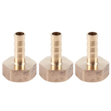 3 StÜCk 1/2 BSP Innengewinde 8mm Luft Pneumatische Gas Schlauch Stacheldraht Armatur Gold