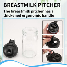 32Oz Mason Jar Pour Spout Lid -Glass Pitcher with Lid ,Breast Milk Pitcher,Seal for Juice,Milk,Coffee,Tea,Lemonade,Drink