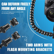 New Flexible Dual Arm Hot Shoe Flash Bracket Mount Holder for Macro Shot Camera Accessories