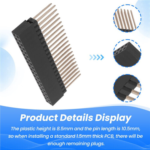 2 x 20(40 Pin) Stacking Header for Raspberry Pi A+/B+/Pi 2/Pi 3 Extra Tall Header (Pack of 4) 2