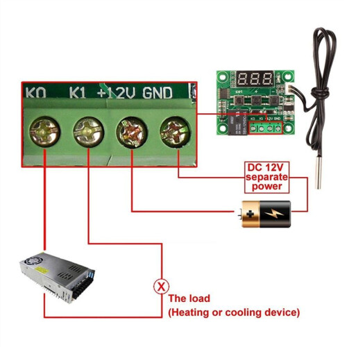 10 PCS W1209  12V Red Heat Cool Temp Thermostat Temperature Control  Temperature Controller 1