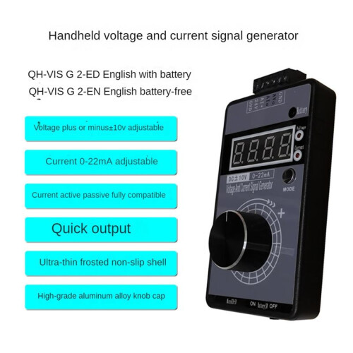 Handheld Positive and Negative Voltage 0-10V5V + Current 0-4-20Ma Signal Generator Analog Source Calibrator Rechargeable 1