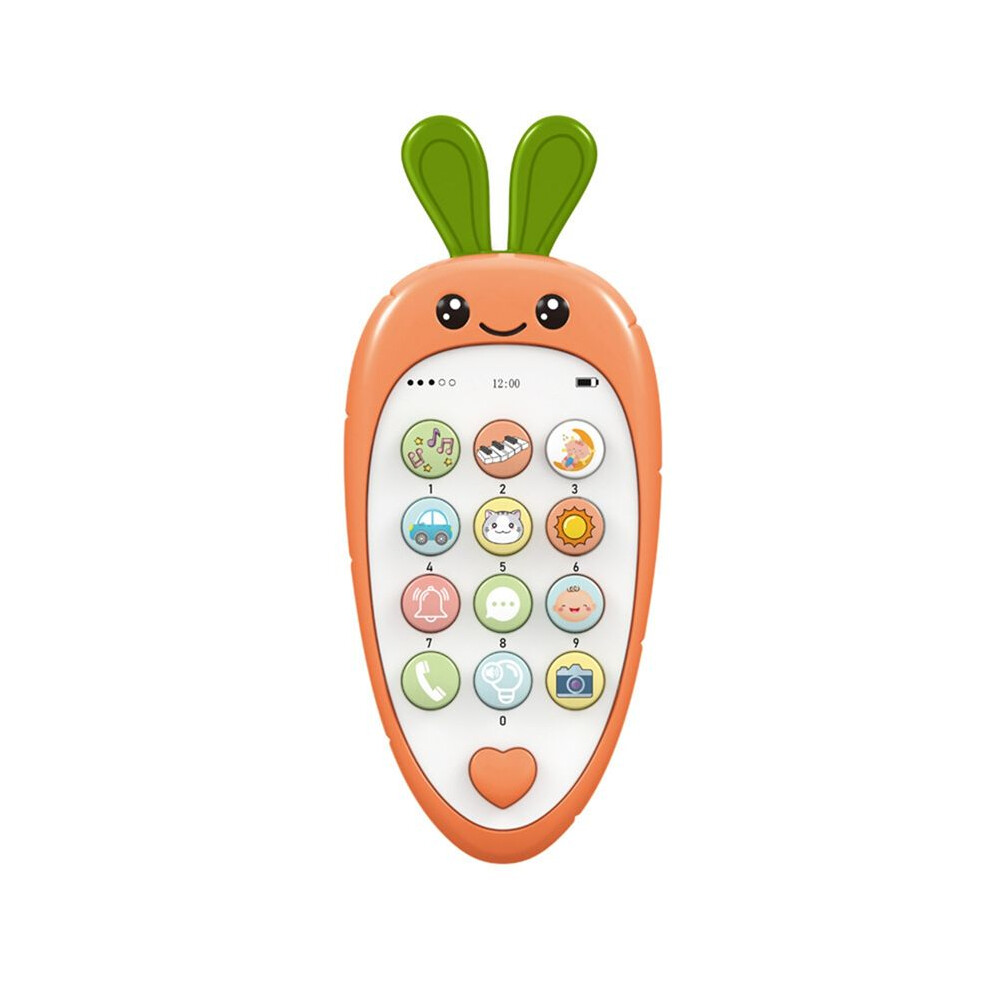 Semoic Baby Cell Phone Toy With Early Education & Music, Learning Educational Fake Phone For Kids, Sensory Toy For Kids Orange