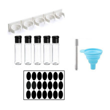 Plastic Spice Jar Organizer with Rack for Kitchen Seasoning Storage