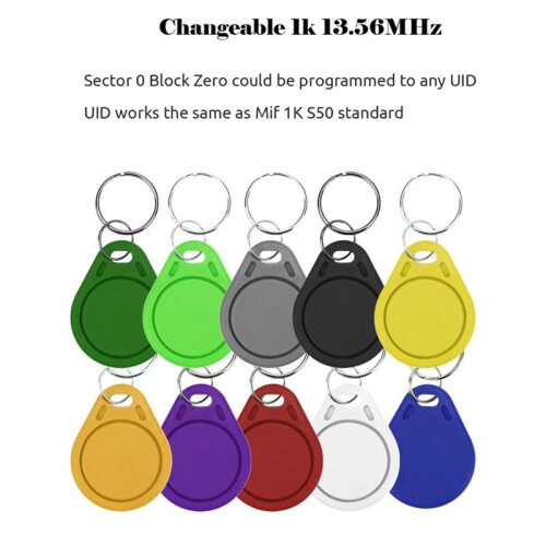 500Pcs UID 13.56MHz Block 0 Sector Writable IC Card Clone Changeable  Keyfobs Key Tags 1K S50 RFID Access Control 2