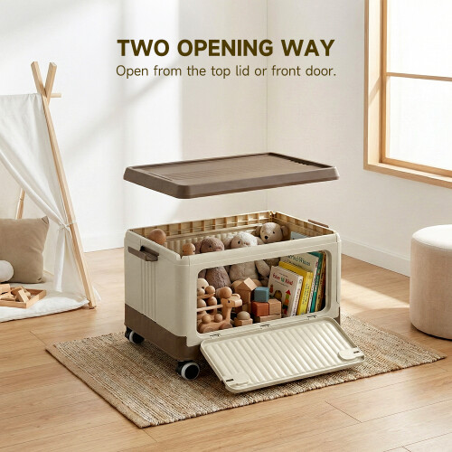 Living And Home Plastic Storage Box with Wheels & Lid 1