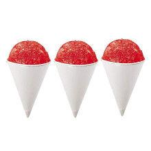 White Paper Cone Cups, Snow Cone Cups,Coated Leakproof Cone Paper Cups for Slush, Shaved Ice, Water 1000Pcs