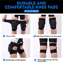 Men/Women Knee Pads for Gardening, Cleaning, Construction Work, Flooring, Volleyball, Anti-Slip Collision 3 Pair