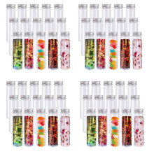 60Pcs 110Ml Plastic Test Tube,Clear Flat Test Tubes,Plastic Test Tubes with Screw Caps for Candy,Beans,Party Decor