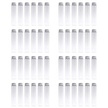 48 Stuks 110 Ml Reageerbuisjes, Doorzichtige Plastic Reageerbuisjes met Doppen, Badzoutcontainers met Platte Bodem voor Snoep, Kauwgomballensnoepjes