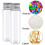 60Pcs 110Ml Plastic Test Tube,Clear Flat Test Tubes,Plastic Test Tubes with Screw Caps for Candy,Beans,Party Decor 8