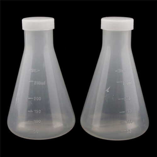 Laboratory Graduated Plastic Conical Erlenmeyer Flask, Measurable, Smooth Thick Wall, 4 Bottles of 250Ml 2