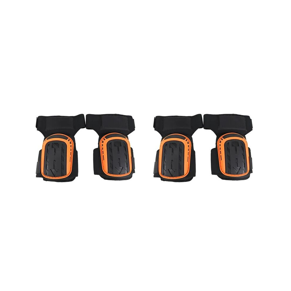 4Pcs Knee Pad For Work-Heavy Duty Support Kneepads With Anti-Slip Straps For Construction Flooring Gardening Orange 6133266904608