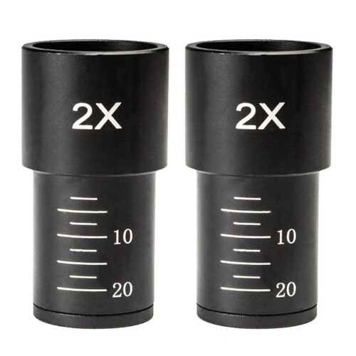 2pcs Biological Microscope Eyepiece 2X Barlow Lens for 23.2mm Mount Port Biological Microscope