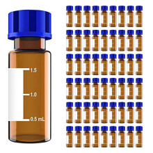 Paquet de 500 Flacons pour ÉChantillonneur Automatique, Flacons HPLC de 2 Ml, Flacons AmbréS de Laboratoire 9-425 avec Point Inscriptible et