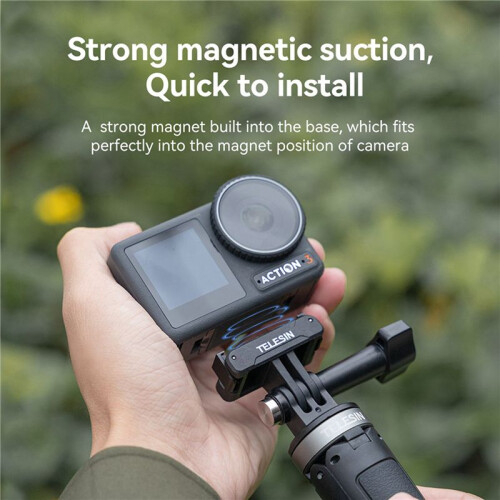 3X TELESIN Magnetic Two Claw Adapter Action Camera Accessories for  OSMO Action 3 Adapter 2