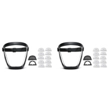 2X Arbetsskyddsmask Full Face Protector Shield Transparent Ansiktsskydd Ansiktsskydd Dammtät med 20 Filter Svart