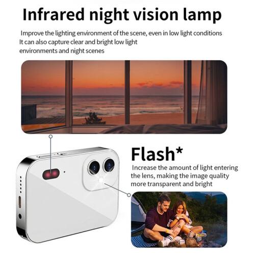 2X 4K CCD Digital Camera 64MP Digital Flash Video Camera with Touch Screen 16X Digital  IR Night Vision Camera White 1