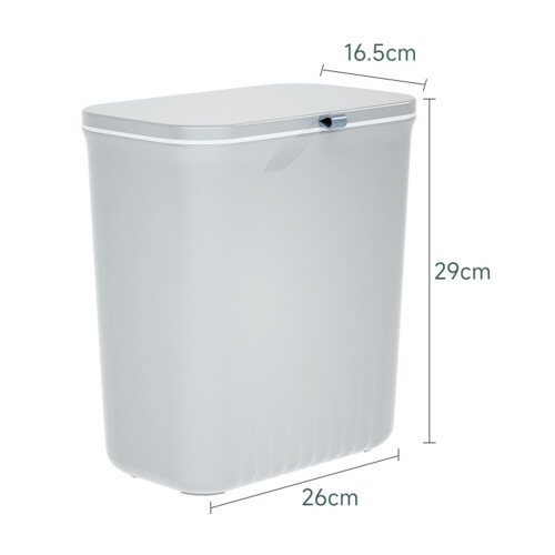 Wall Mount Plastic Trash Can 5L Slim Bin with Lid for Bathroom Kitchen Office 1