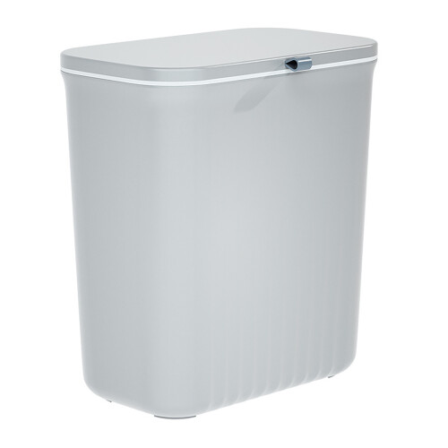 Wall Mount Plastic Trash Can 5L Slim Bin with Lid for Bathroom Kitchen Office 2