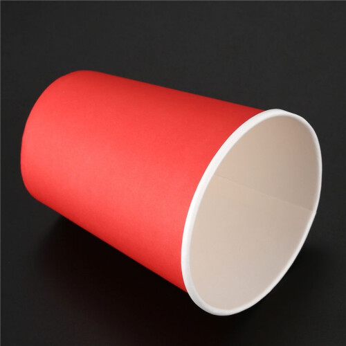 80 Paper Cups (9oz) - Plain Solid Colours Birthday Party Tableware Catering(Red) 2