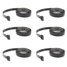 6X Fita Métrica para Corpo Fita Métrica para Tecido Corporal Fita Métrica para Costurar Tecido Tailor Fita Métrica (Retrátil Dupla Face Preta)