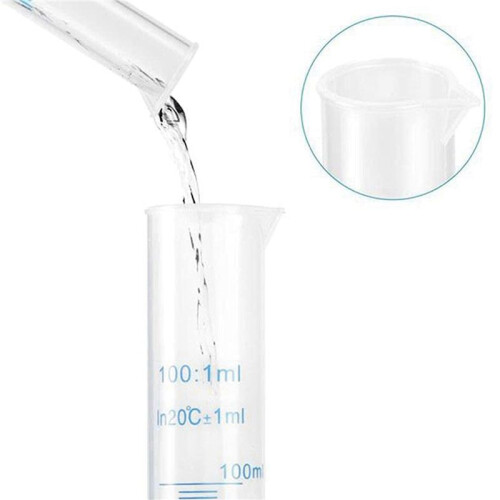 5X Measuring Cylinder Plastic Graduated Tube Tool for Lab(100Ml) 1