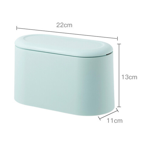 Mini Blue Trash Can 22x13x11cm PP Small Desk Waste Bin 1