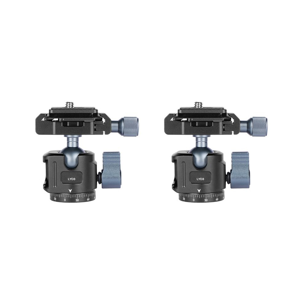 2X Universal Tripod Pan-Tilt Quick Release 360 Pan-Tilt W Arca +Cold Shoe Mount For Dslr Camera Tripod Monitor 4711641800916