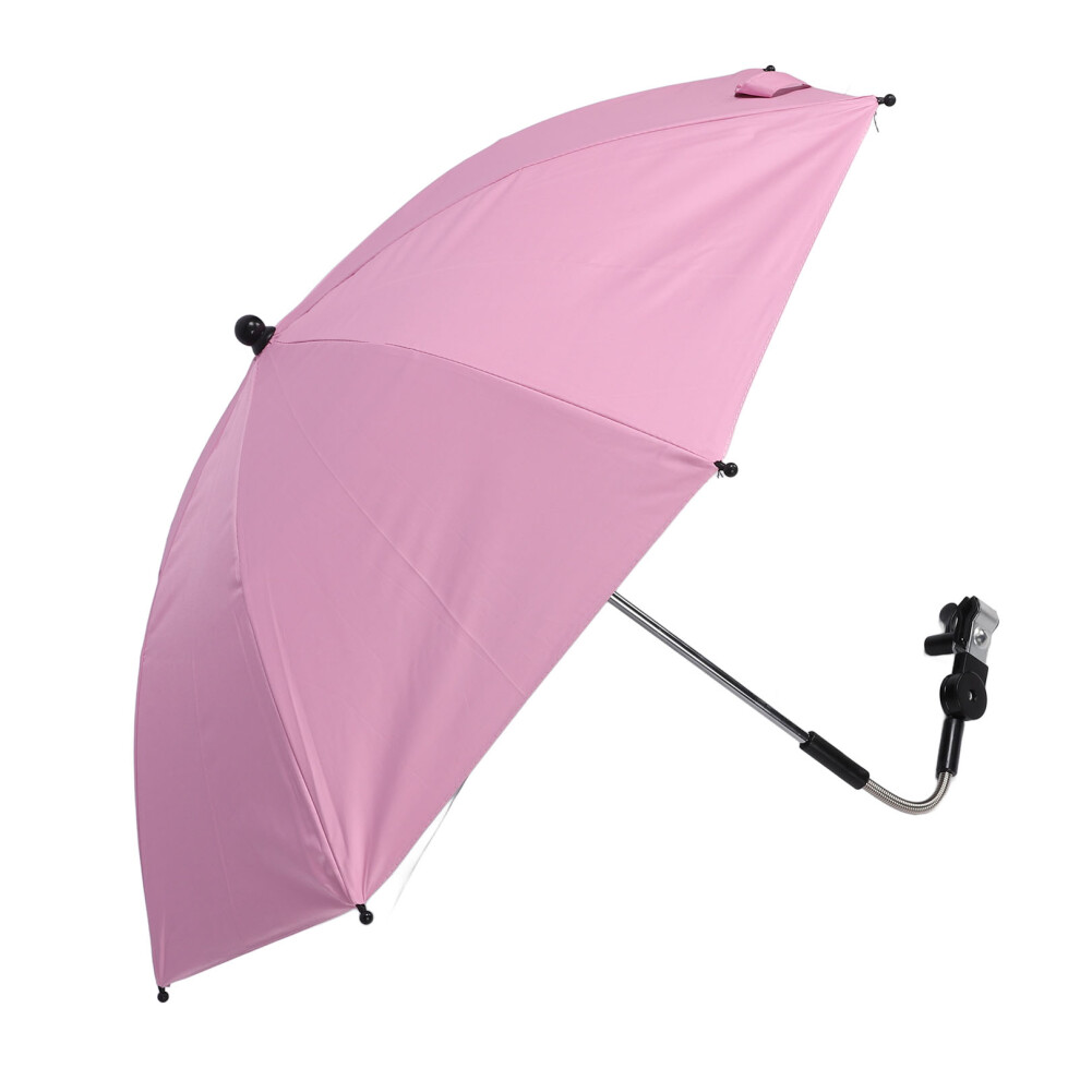 Baby Parasol Clip On Stroller Sunshade 55.5Cm 360 Adjustable Umbrella Pink