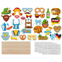 Oktoberfest-Fotoautomaten-Requisiten, Partygeschenke, Bierfest-Selfie-Requisiten, 30 Stück, Buntes Traditionelles Deutschland-Zubehör