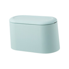 Mini Blue Trash Can 22x13x11cm PP Small Desk Waste Bin