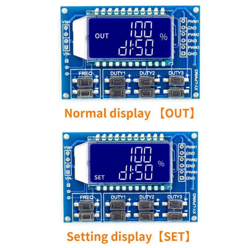 2Pcs 3 Channel PWM Pulse Generator Adjustable Frequency Square Wave Rectangular Wave Signal Generator Module 2