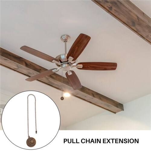 2Pcs Ceiling Fan Pull Chain Set Sun & Moon Pattern Pull Chains Extension Copper Beaded  Fan Pull Chain with Ornament 2