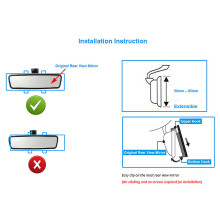 11.8 Inch 300mm Surface Universal Fit Wide Angle Panoramic Auto Interior Rearview Mirror