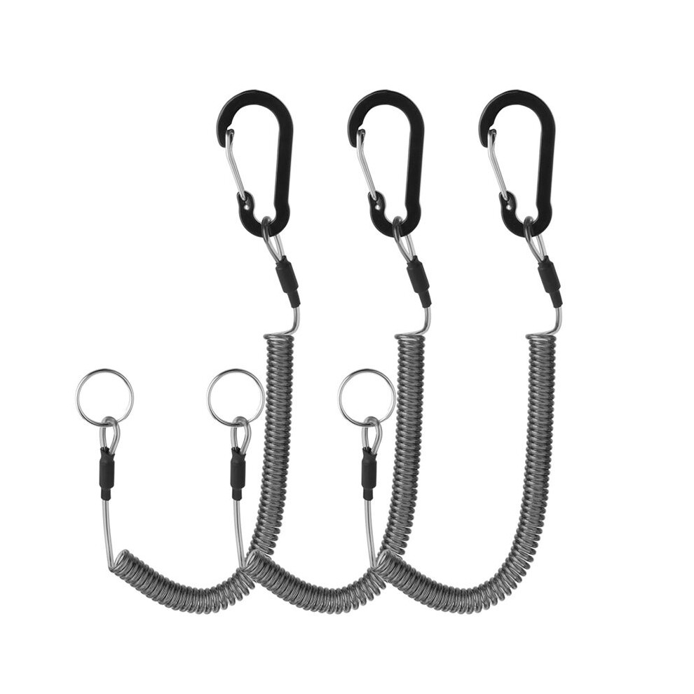 Photos - Other for Fishing Pack of 3 Spiral Key Chains, Outdoor Spiral Cable,Retractable Safe Rope, Accessories with Clip Made of Aluminium Alloy