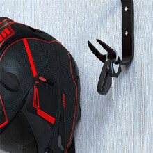 Support de Casque de Moto, Support Mural en Métal avec Crochets, Noir