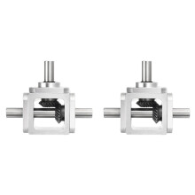 2X 90Degree Right Angle Bevel 1:1 Forward Double Output Shaft 1 Module 20 Teeth Bevel Gear Aluminum Frame DIY Module