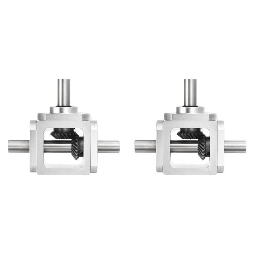 2X 90Degree Right Angle Bevel 1:1 Forward Double Output Shaft 1 Module 20 Teeth Bevel Gear Aluminum Frame DIY Module