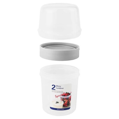 Double Layer Fresh-Keeping Container, Sealed Plastic Food Storage Box for Kitchen,Fruit Snacks Sealed Cans L 2