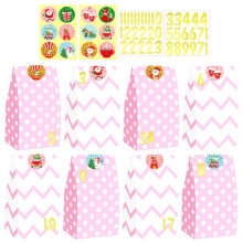 24Pcs Christmas Bags Holiday Bags Christmas Gifts Bags Candy Buffet Paper Bags for Christmas Holiday