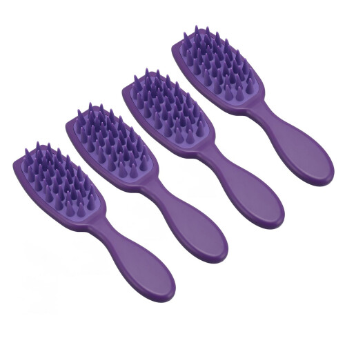 4pcs Detangling Hair Comb Long Handle Purple 1