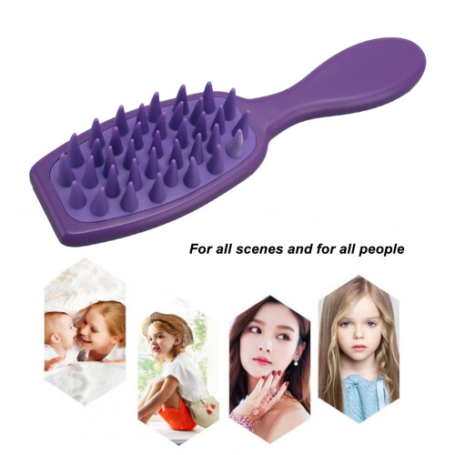 4pcs Detangling Hair Comb Long Handle Purple 2