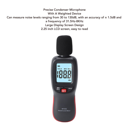 Sound Level Meter 30-130dB; LCD, Bluetooth, Data Hold, Auto Backlit 2