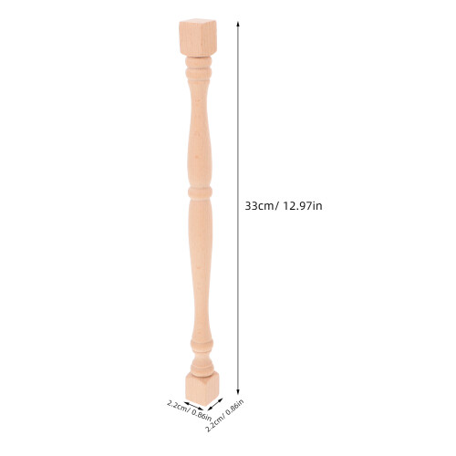 2Pcs Khaki Wood Balusters for Staircase Indoor Decorative Posts 1
