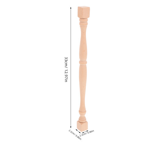 2Pcs Khaki Wood Balusters for Staircase Indoor Decorative Posts 2