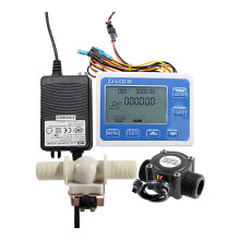 ZJ-LCD-M Digital Flow Meter Filling Controller LCD Display 3/4In with PE Solenoid Valve Automatic Flow Controller